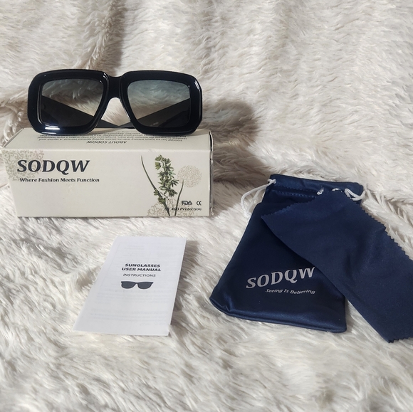 SODQW Oversized Square Retro Sunglasses - Picture 1 of 15